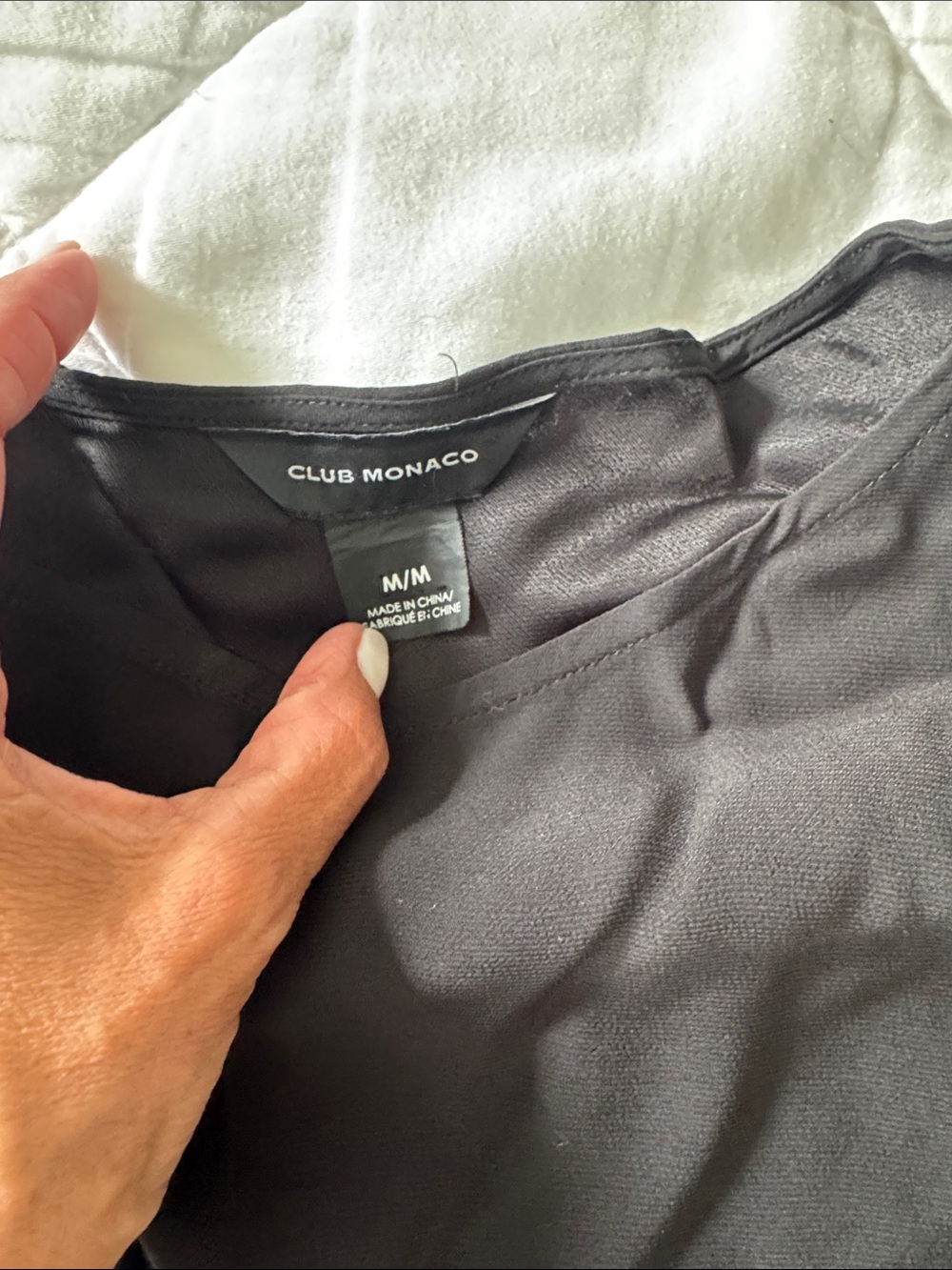 Club Monaco Black Short-Sleeve Blouse